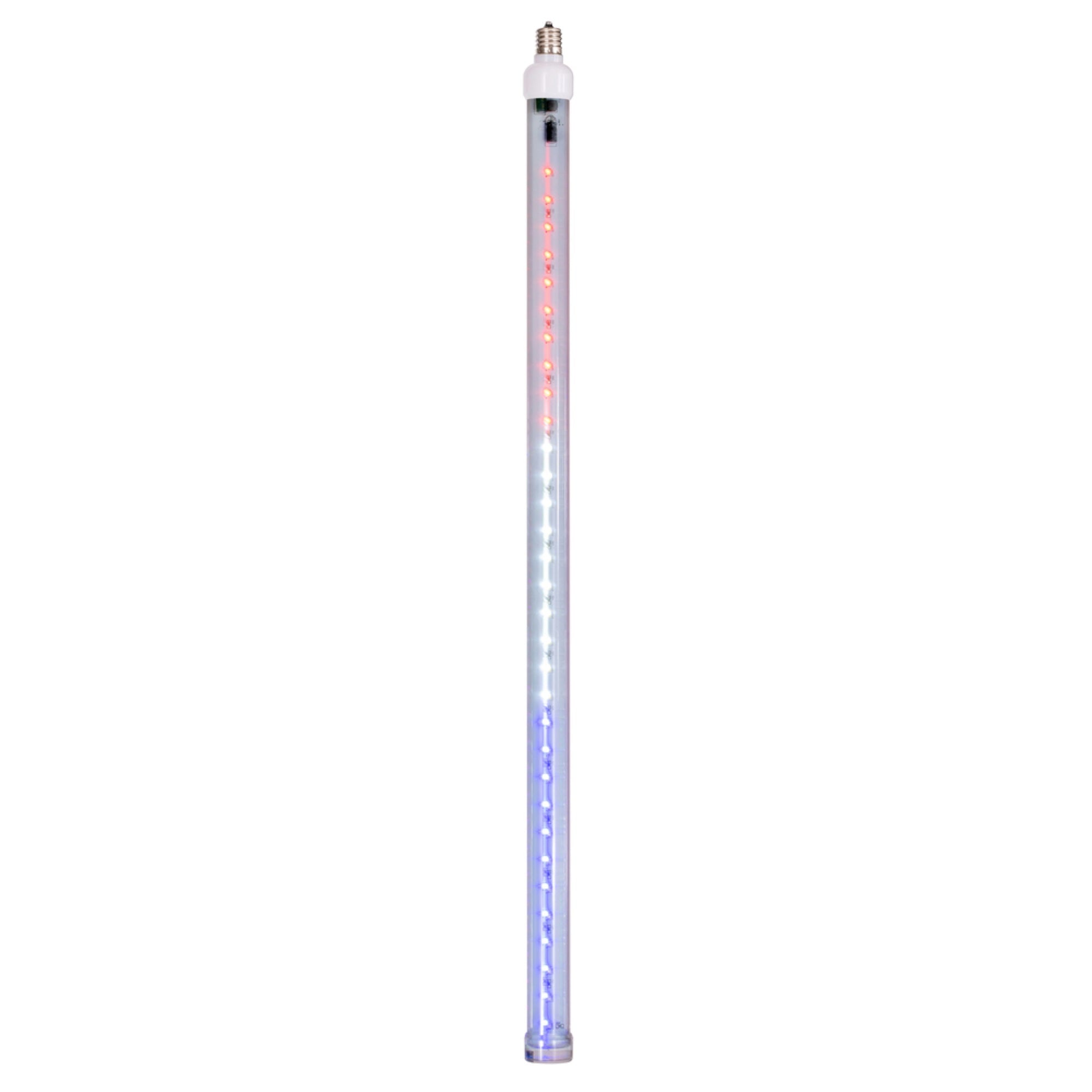 Vickerman C9 LED Snowfall Tube Bulb, 24in Red-White-Blue, 5 Pack, Model XS24C121