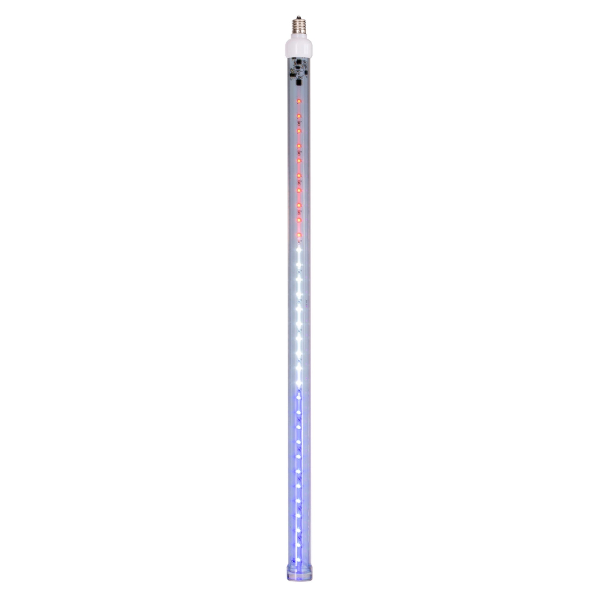 Vickerman C9 LED Snowfall Tube Bulb, 24in Red-White-Blue, 5 Pack, Model XS24C121