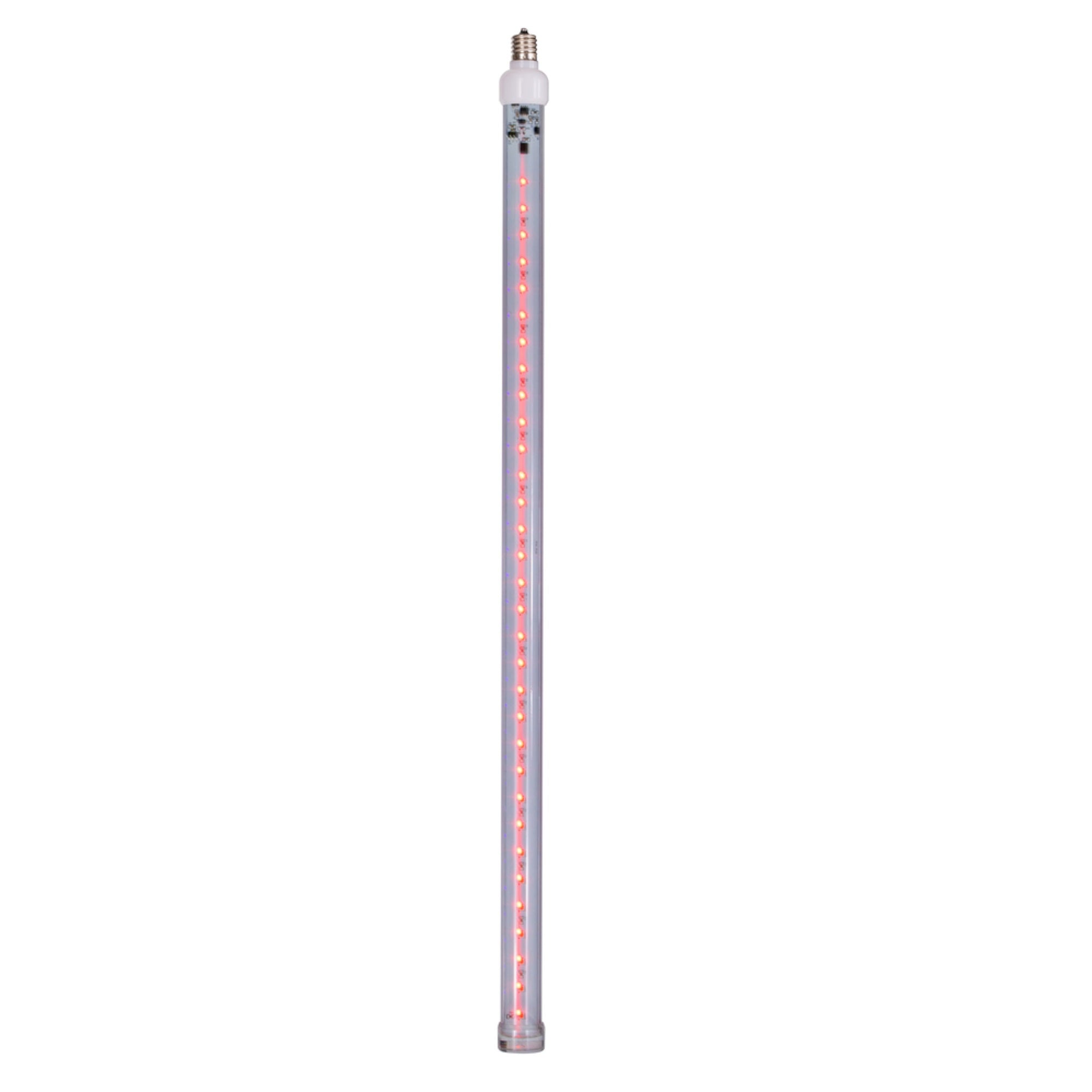 Vickerman LED Snowfall Tube Bulb 24in Red 5 Pack, 64 SMD, C9-E17 Nickel Base, Model XS24C93