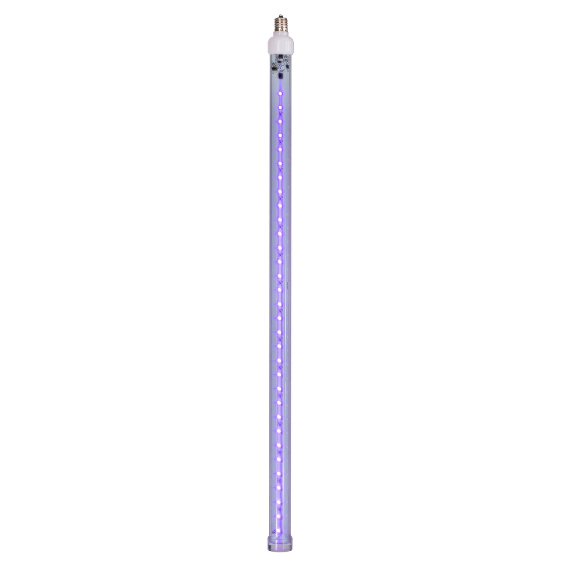 Vickerman 5 Pack C9-E17 Nickel Base 24in Purple LED Snowfall Tube Bulb, Model XS24C96