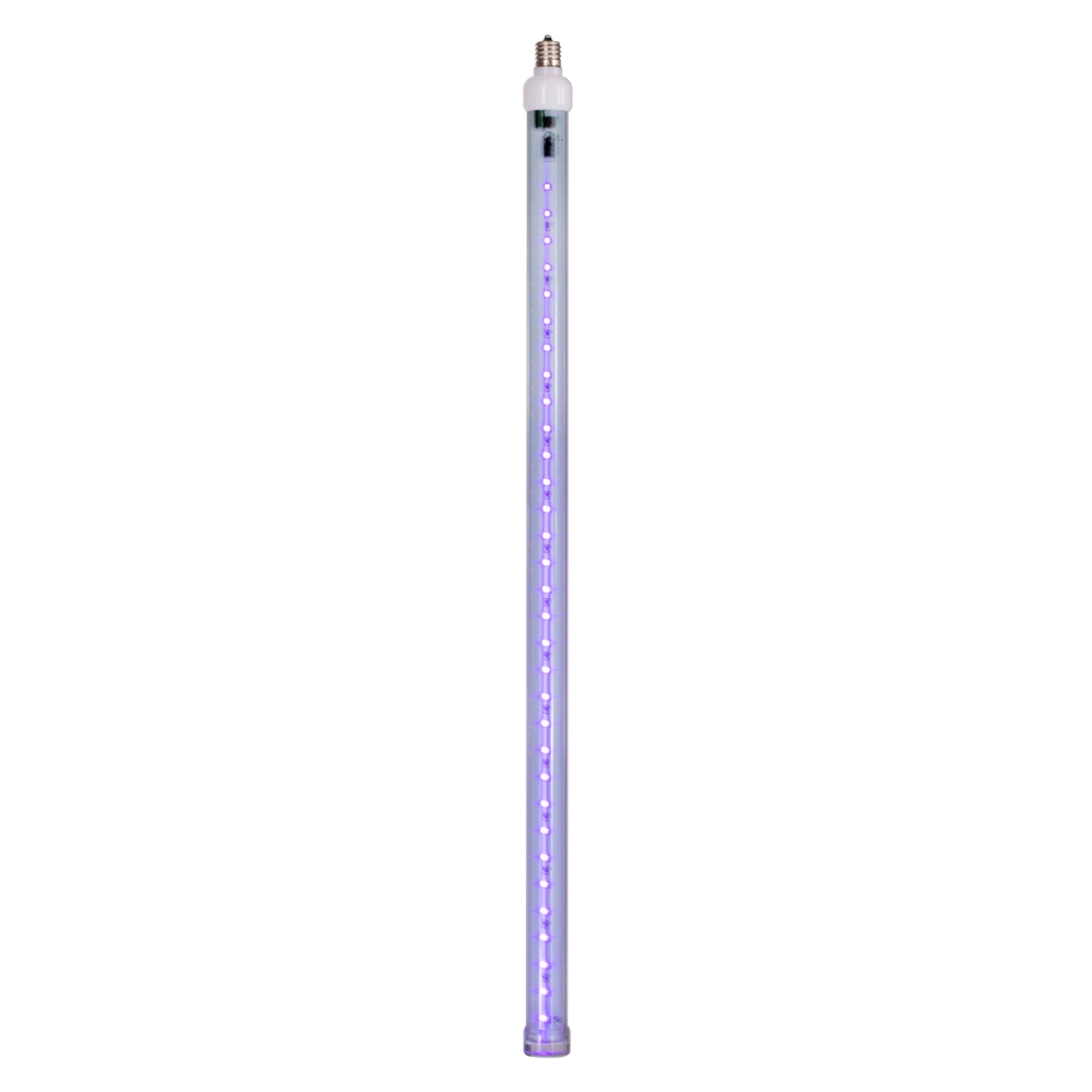 Vickerman 5 Pack C9-E17 Nickel Base 24in Purple LED Snowfall Tube Bulb, Model XS24C96