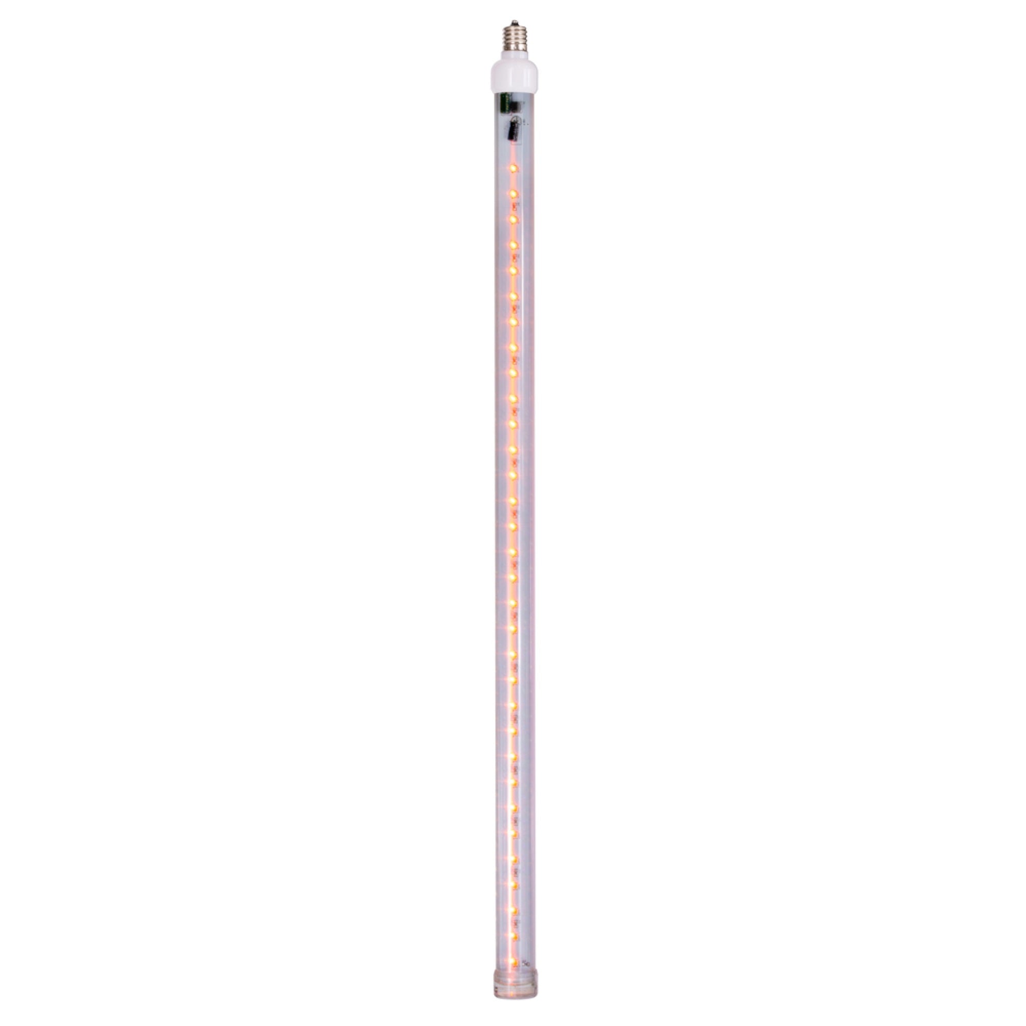 Vickerman 24in Orange LED Snowfall Tube Bulb, C9-E17 Nickel Base, 5 Pack, Model XS24C98