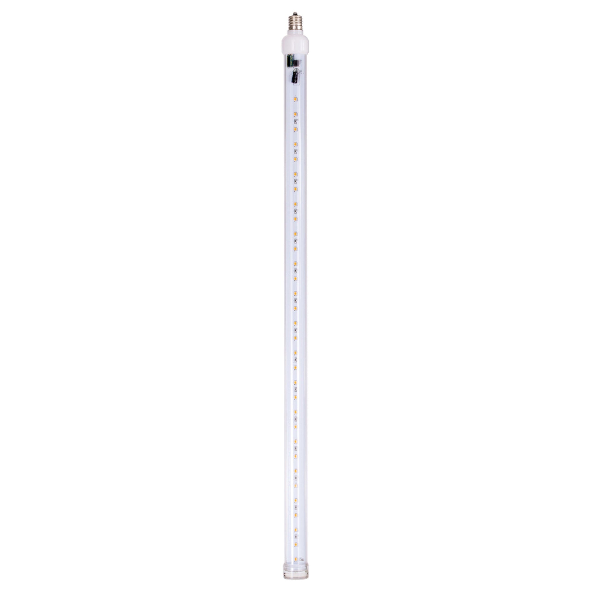 Vickerman 24in Orange LED Snowfall Tube Bulb, C9-E17 Nickel Base, 5 Pack, Model XS24C98