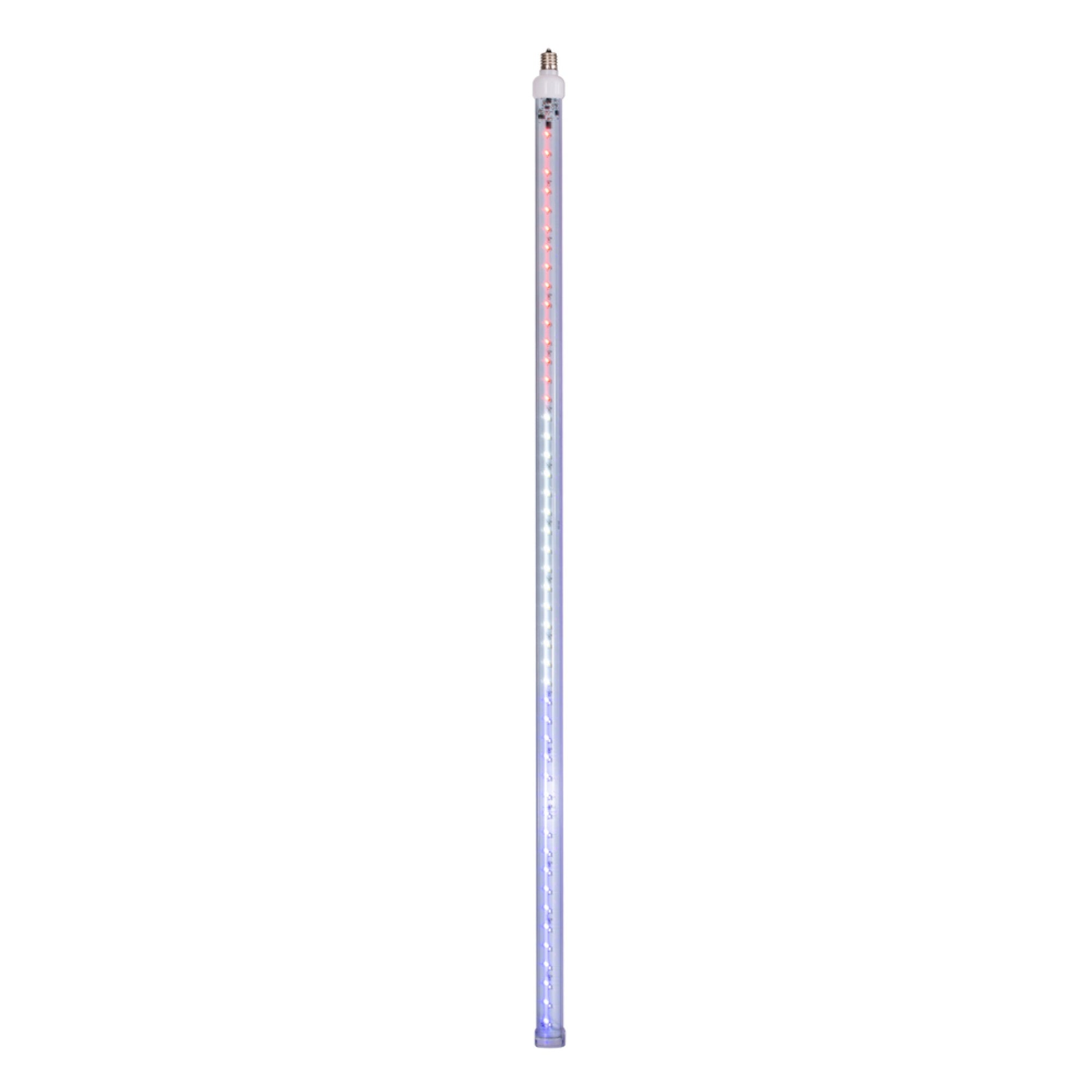 Vickerman C9-E17 LED Snowfall Tube Bulb, 5 Pack, 36in, Red-White-Blue