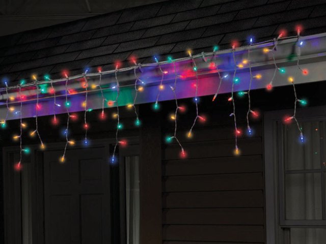 celebrations 284B4215 LED Twinkle Icicle Light Set 100 Multi-color - Pack of  12