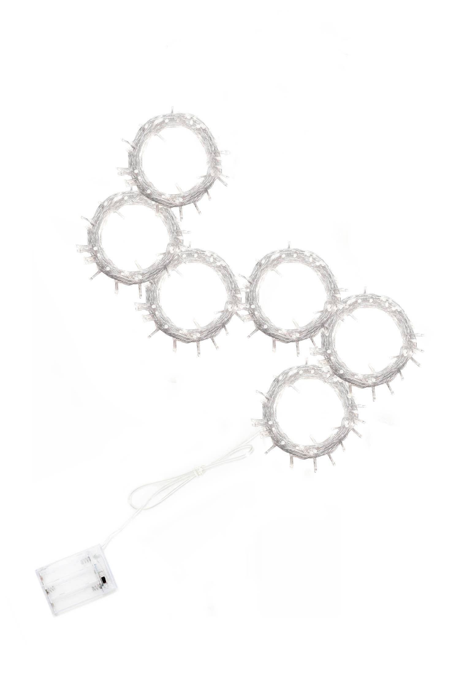 96 LED 6 Strand Curtain Light (Warm White) - Battery Operated