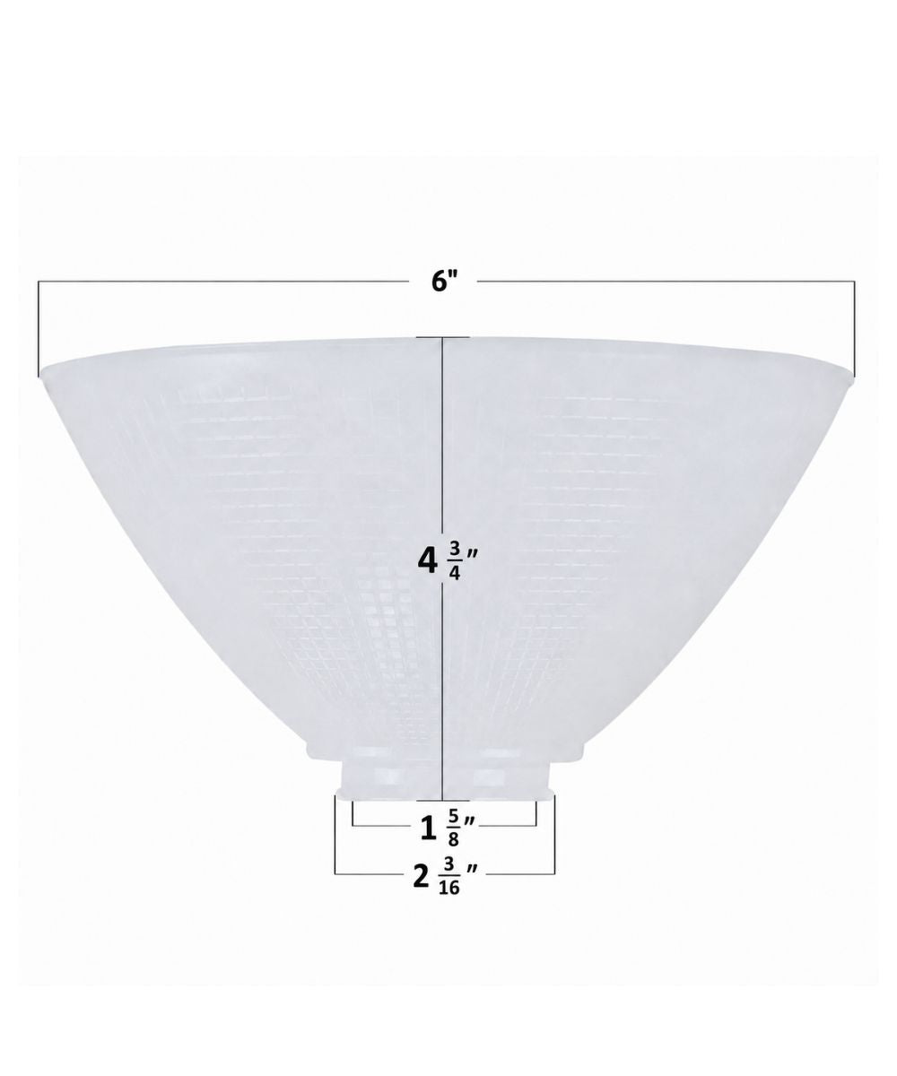 6 Inch Diameter Milky White Reflector-Type IES Replacement Glass Shade for Stiffel