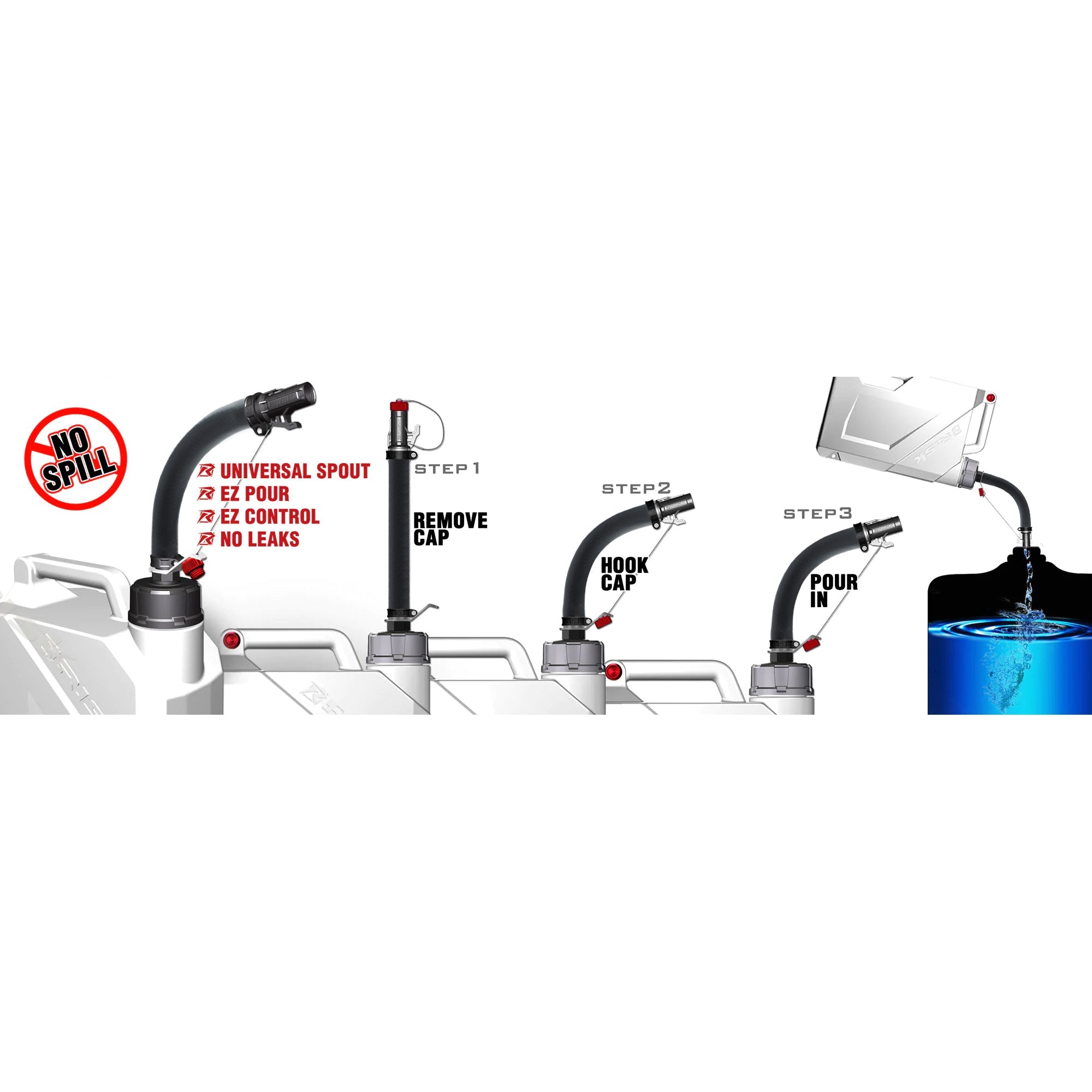 EZ5 - 5 Gallon Utility Jug Pour Spout & Floor Mount Combo