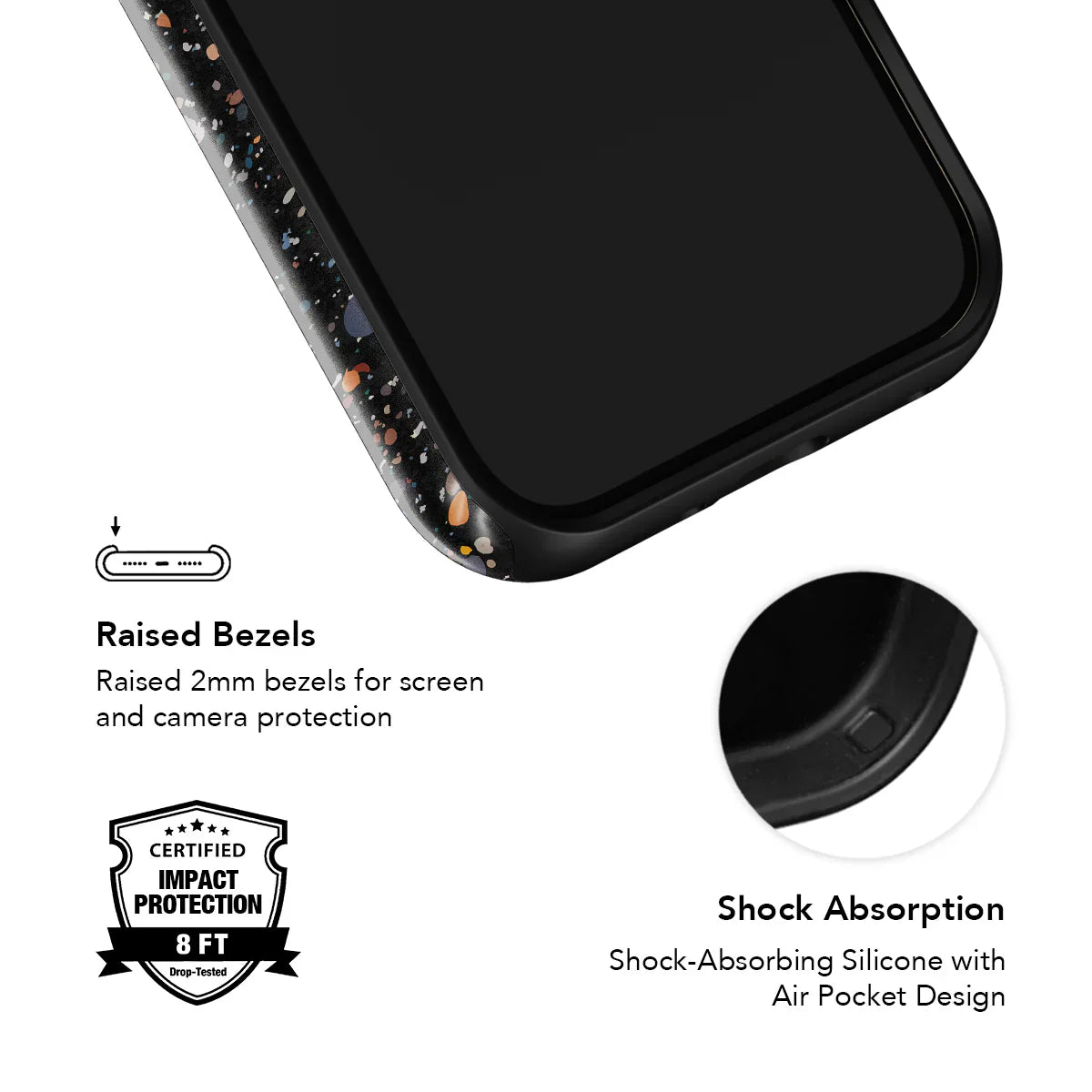 Obsidian Mist | Black Paint Splatter Phone Case