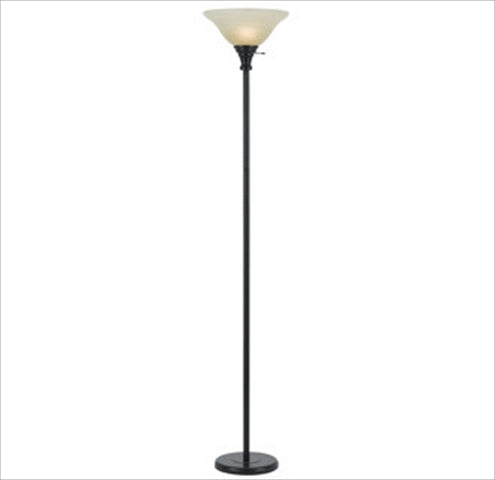 Cal Lighting Bo-213-Db Floor Lamp With Frosted Glass Shades, Dark Bronze Finish, Brown