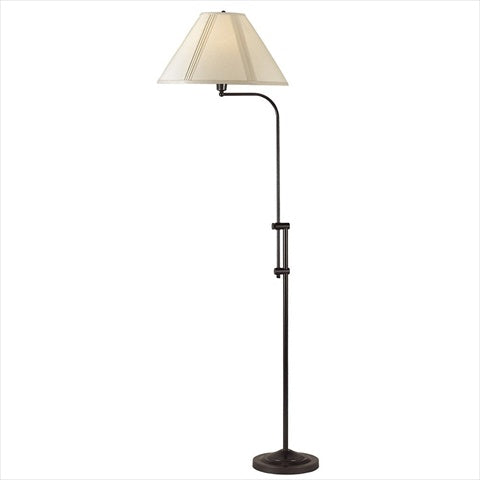 Cal Lighting Bo-216-Db Floor Lamp With Tan Fabric Shades, Dark Bronze Finish