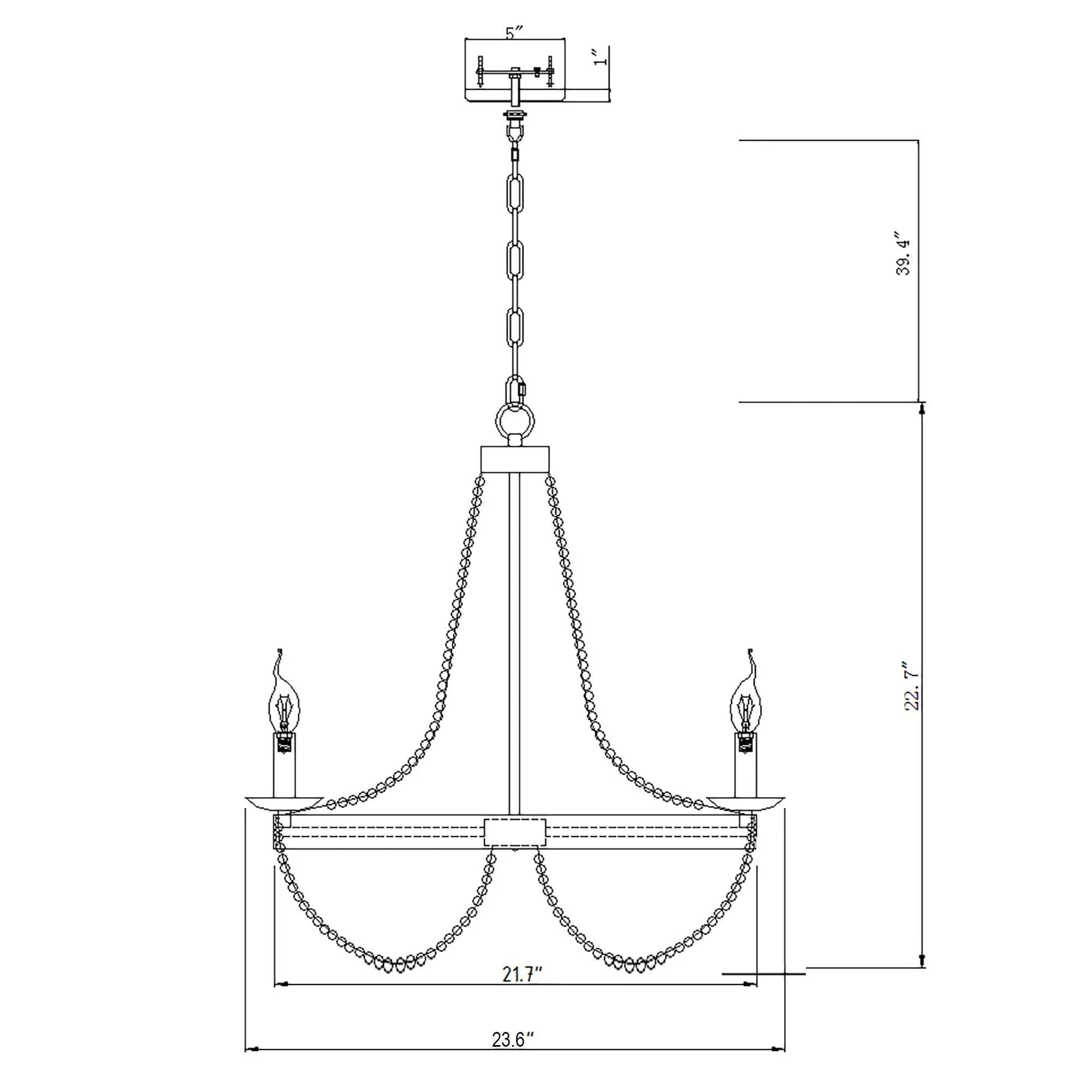 Chokio 6-Light Wood Bead Chandelier