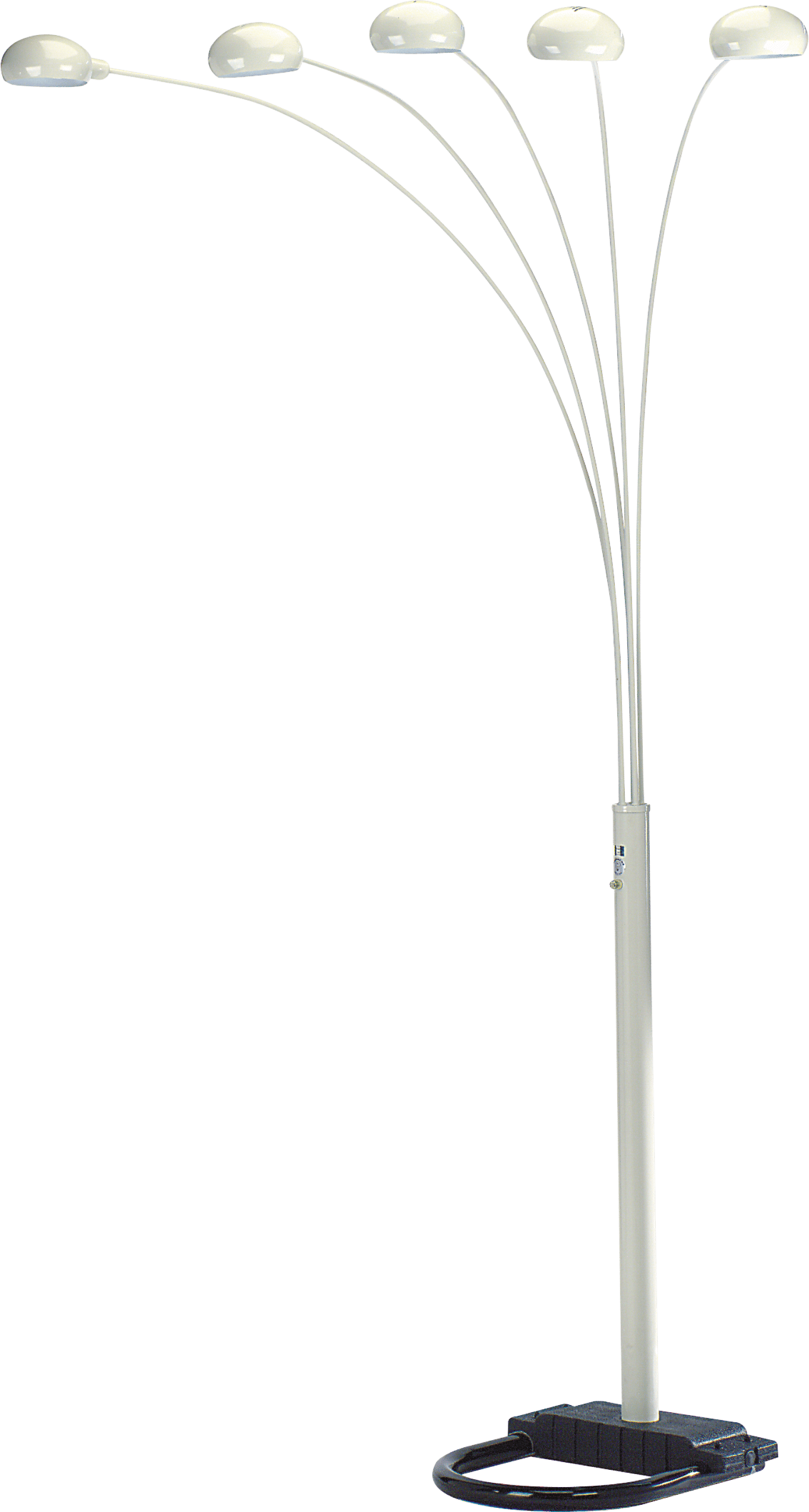 Sh Lighting 5 Adjustable Arm Arching Floor Lamp - Features A Dimmer Switch For Perfect Light Settings - 84" Tall Great For Living Rooms, Bedrooms, Or Arching Over Couches (White)