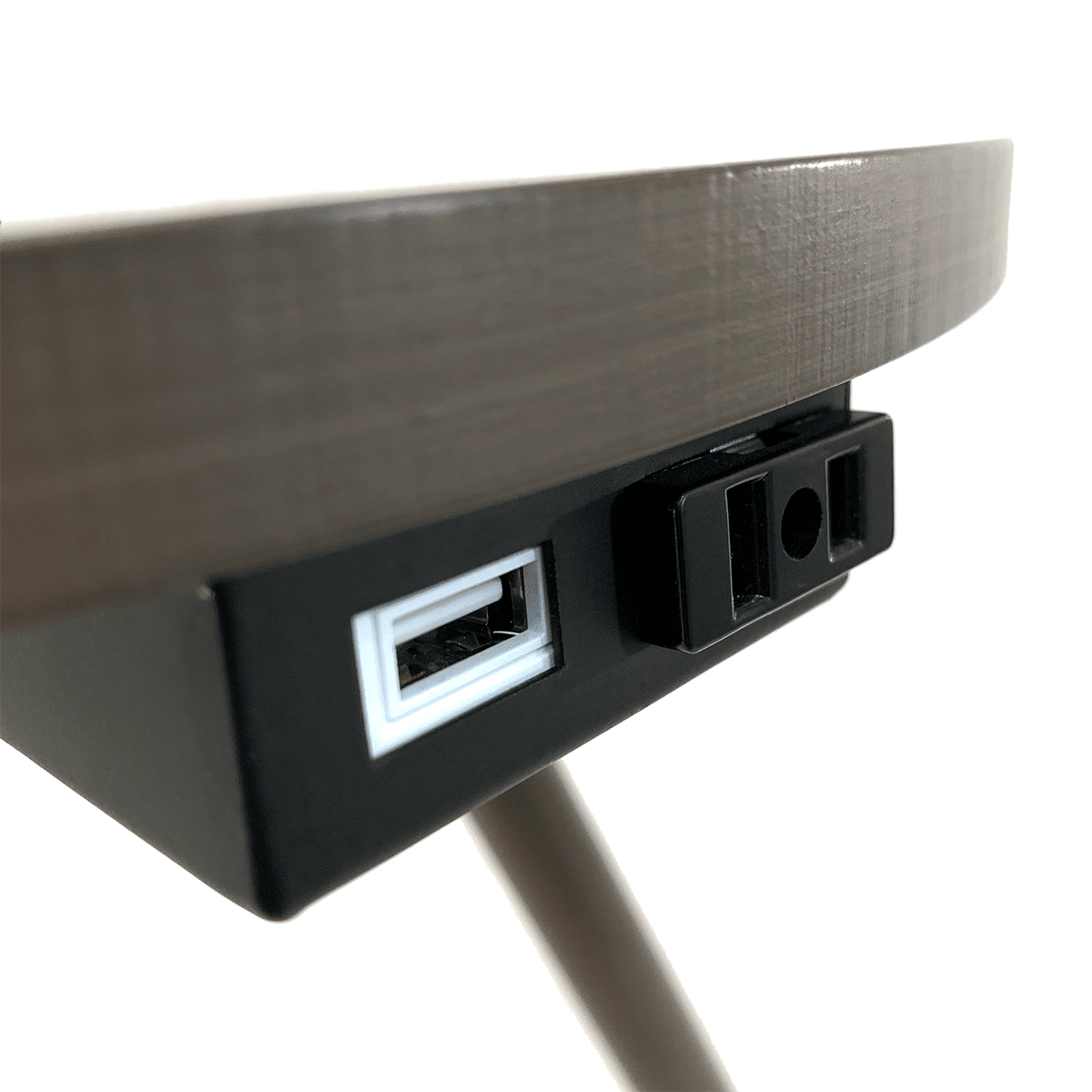 Sh Lighting Round End Table Floor Lamp Combo - Features Usb Charging Port & Power Outlet - 55&quot; Tall Great For Living Rooms Or Bedrooms - Cappuccino Brown