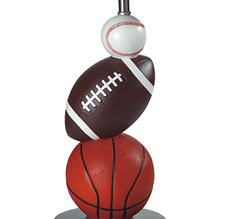 Sh Lighting Multi-Sports Table Desk Lamp - 24.5&quot; Tall Great For Sports Themed Rooms, Bedrooms Or Kids Rooms (Mixed Sports, 24.5&quot;H)