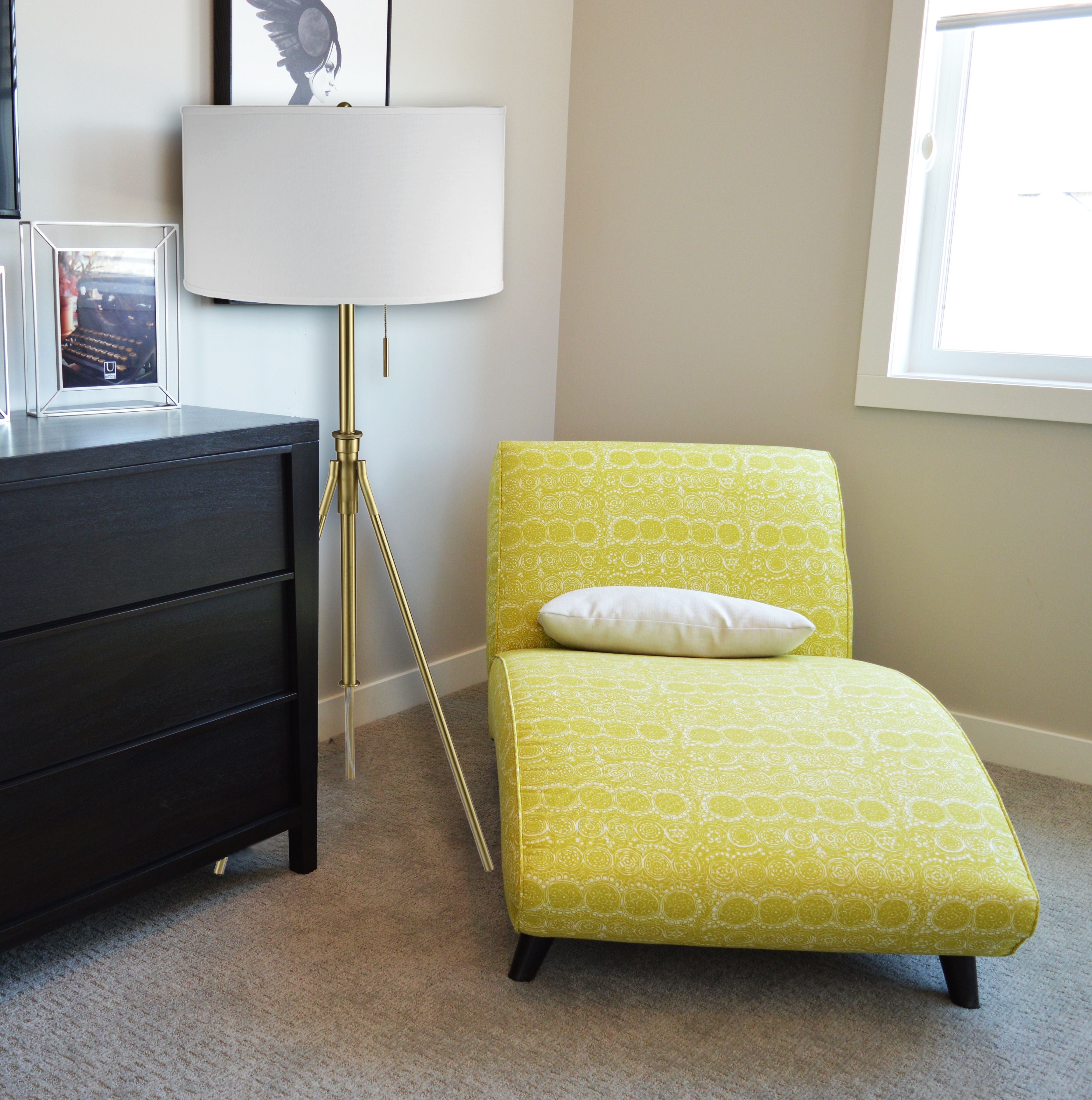 Sh Lighting Contemporary Adjustable Matte Gold Tripod Floor Lamp - Features Large Drum Shade And Convenient Foot Switch - 58-72&quot; Tall Great For Living Or Bedrooms - Gold