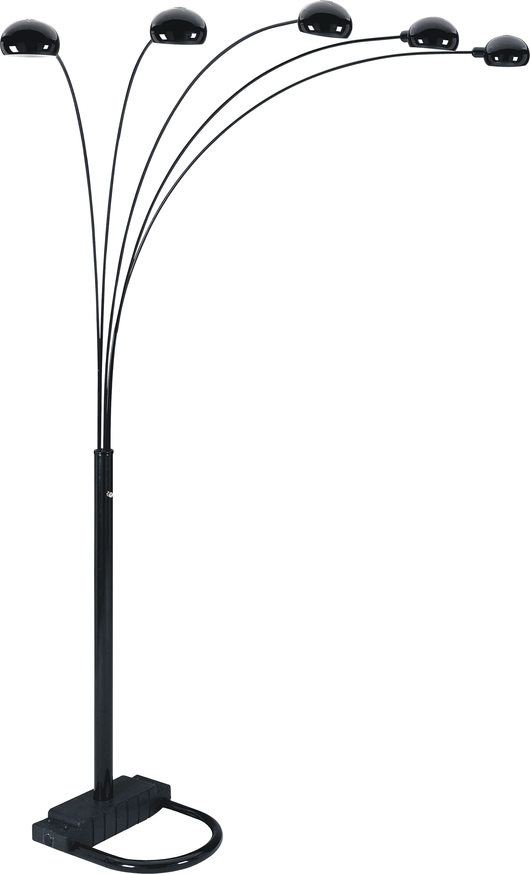 Sh Lighting 5 Adjustable Arm Arching Floor Lamp - Features A Dimmer Switch For Perfect Light Settings - 84&quot; Tall Great For Living Rooms, Bedrooms, Or Arching Over Couches (Black)