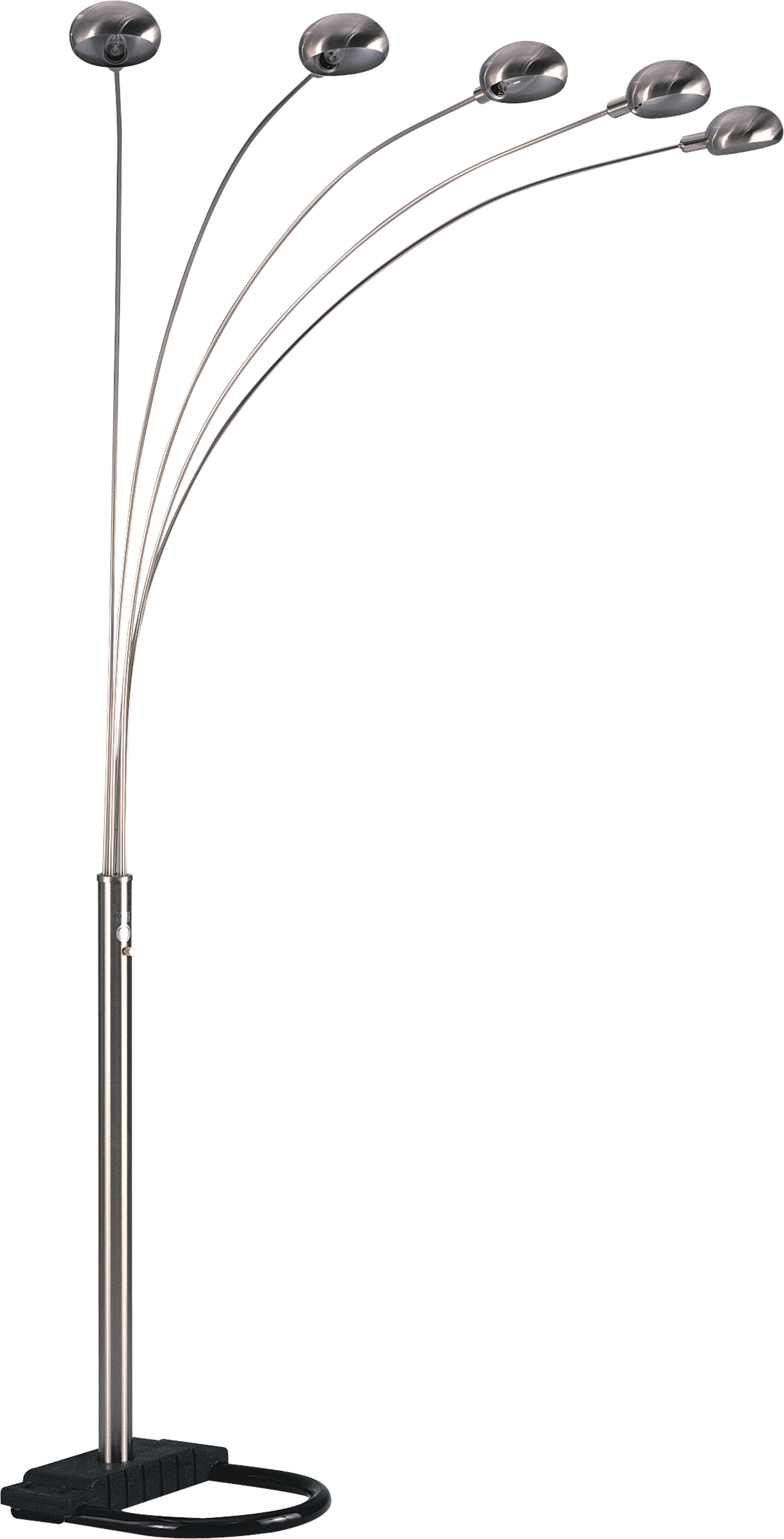 Sh Lighting 5 Adjustable Arm Arching Floor Lamp - Features A Dimmer Switch For Perfect Light Settings - 84&quot; Tall Great For Living Rooms, Bedrooms, Or Arching Over Couches (Silver)