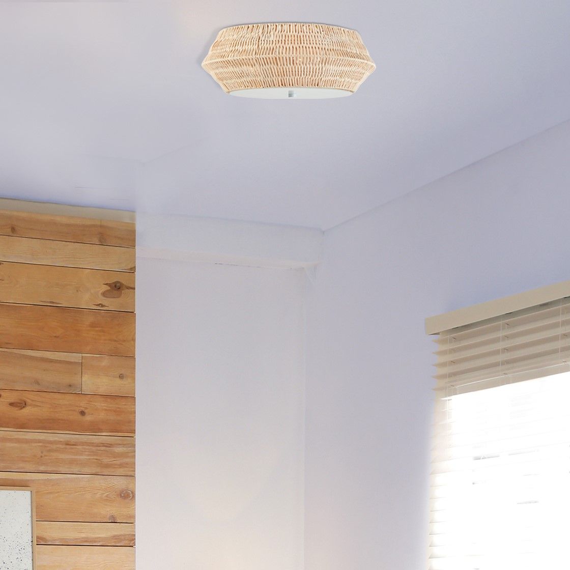 Mililani Boho Bamboo Flush Mount ceiling Light(D0102H5gUH8)