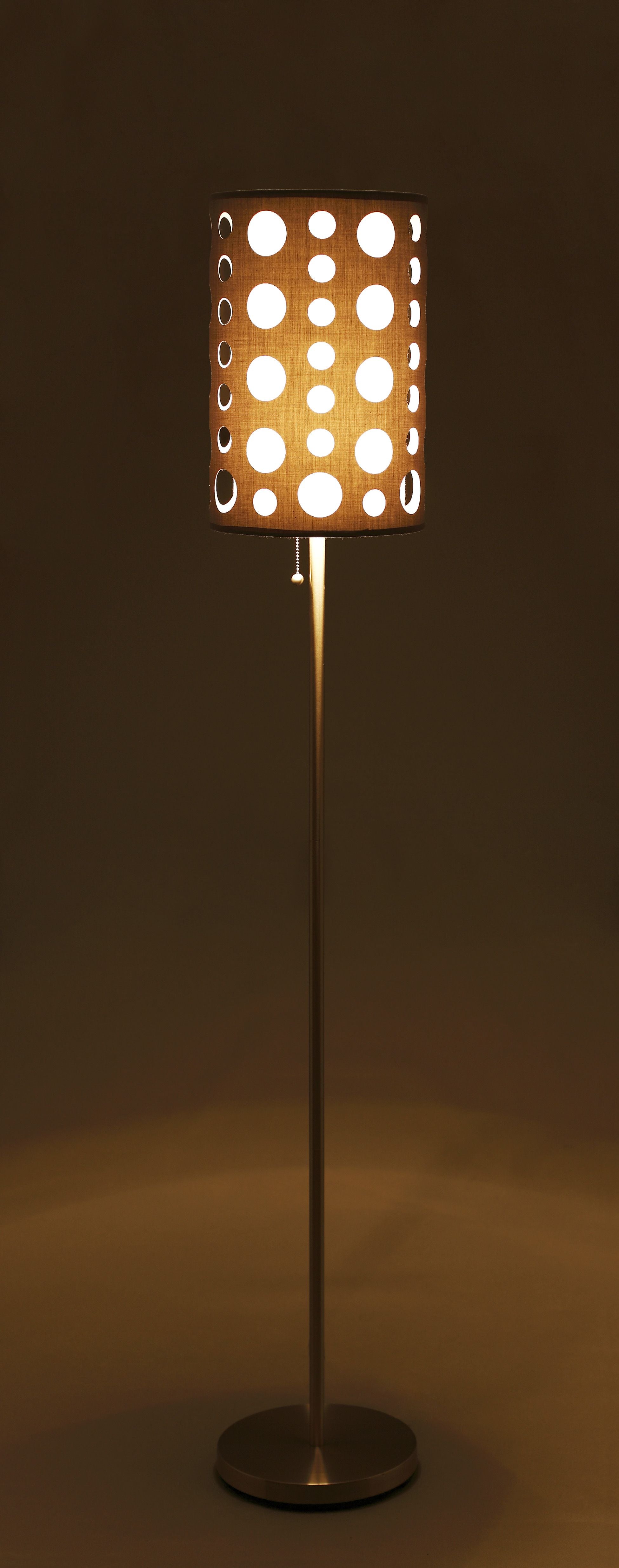 SH Lighting Retro Dual Shade Floor Lamp - 62in Tall - Grey Outer Shade & White Inner Shade - Model SH-9300FGY/WH