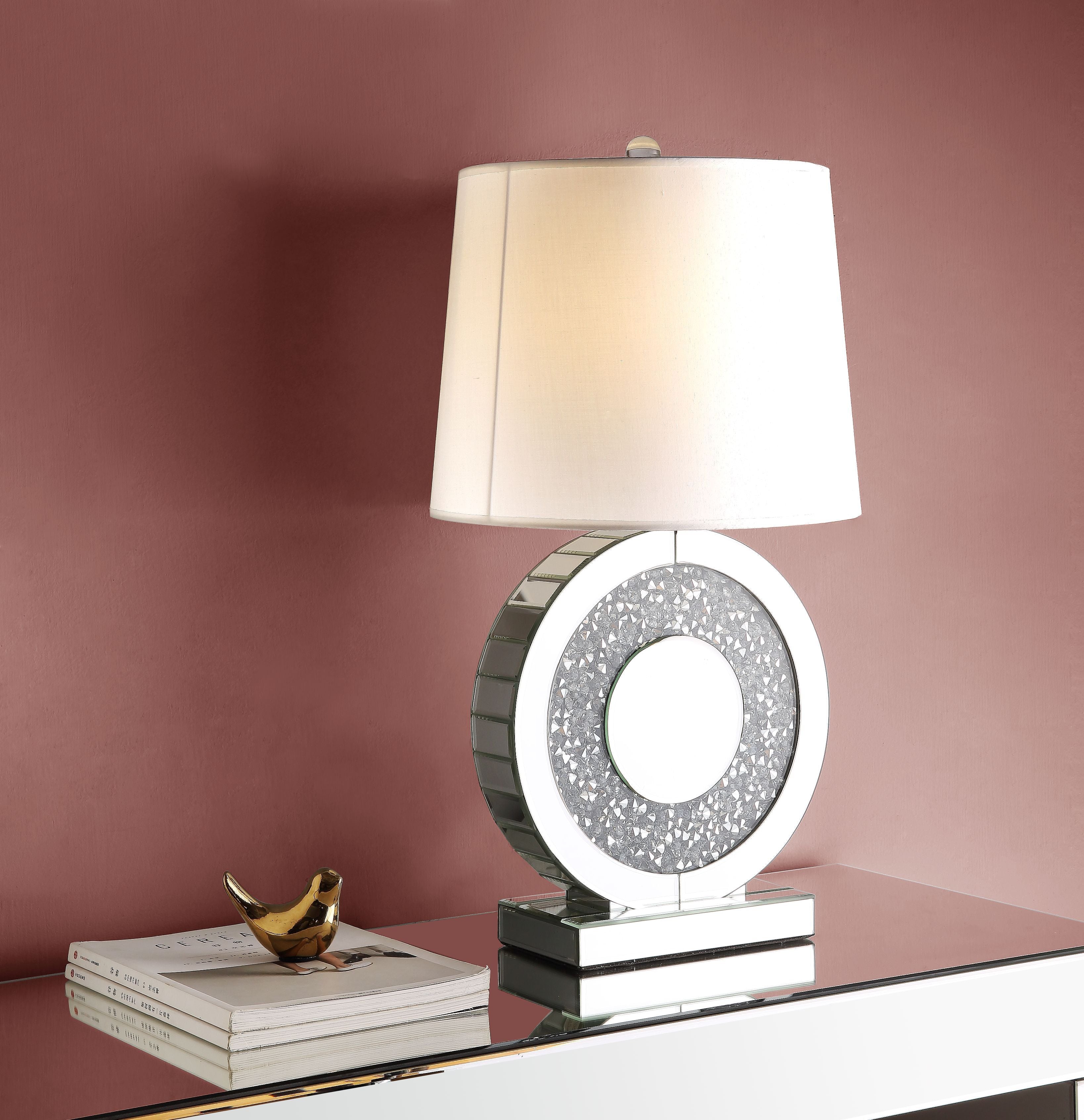 AcME Noralie Table Lamp, Mirrored & Faux Diamonds 40221(D0102H5LE1T)