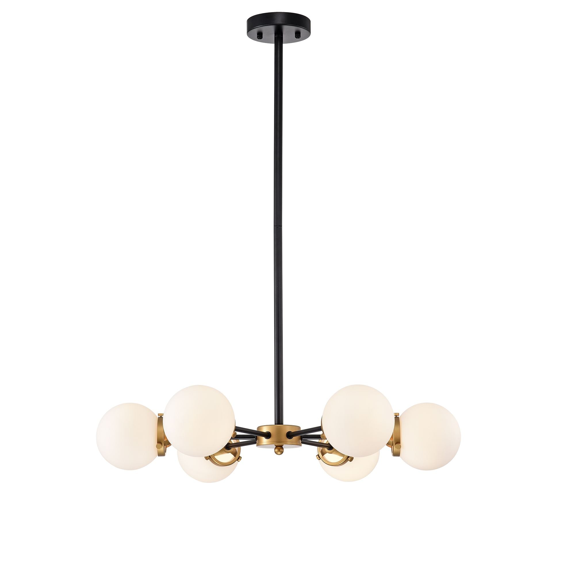 Warehouse Of Tiffany Hm230/6Bg Chevalier 26 Inch Matte Black And Gold With 6 Light Chandelier
