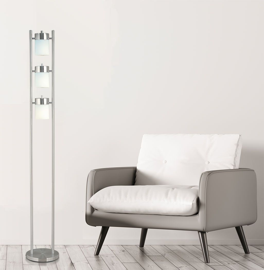 Sh Lighting 2-Way Adjustable Floor Lamp - Features Three Lights With Multiple Light Directions - 63&quot; Tall Great Fit For Living Or Bedrooms - White
