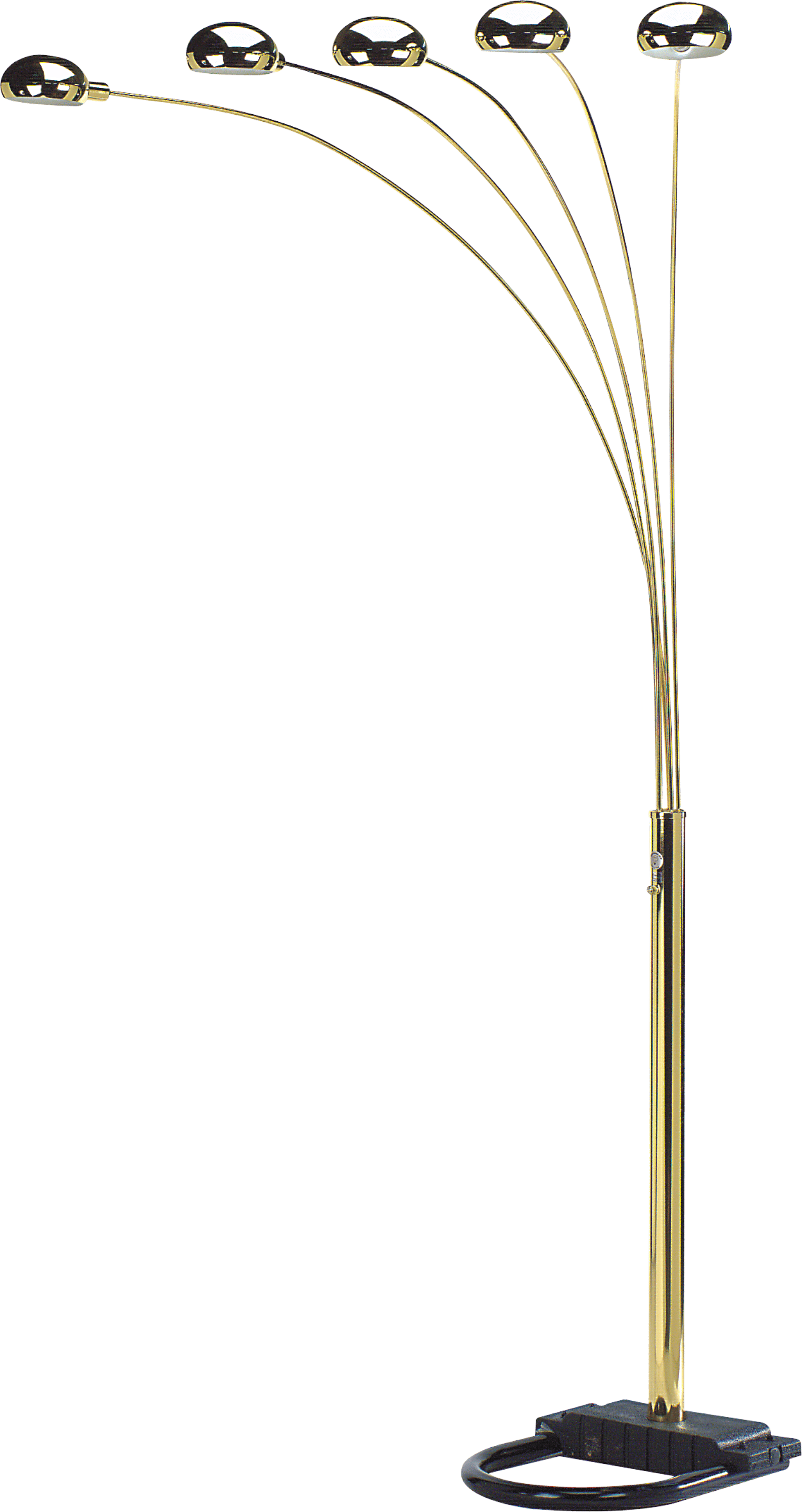 Sh Lighting 5 Adjustable Arm Arching Floor Lamp - Features A Dimmer Switch For Perfect Light Settings - 84&quot; Tall Great For Living Rooms, Bedrooms, Or Arching Over Couches (Gold)