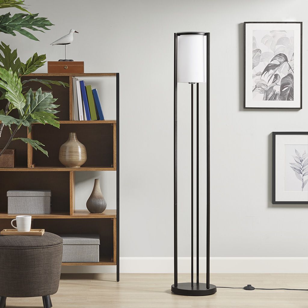 charlton Metal Floor Lamp with glass cylinder Shade(D0102H73EMP)