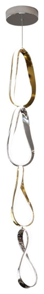 4 Links Vertical Prague chandelier, Dimmable Adjustable gold and chrome(D0102HgE427)