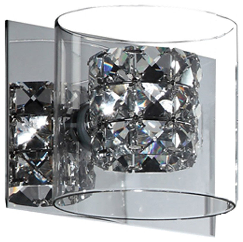 Vintage chrome Vanity  Beaded crystal Vanity Light  Elegant Bath, 1 Light(D0102HgE457)