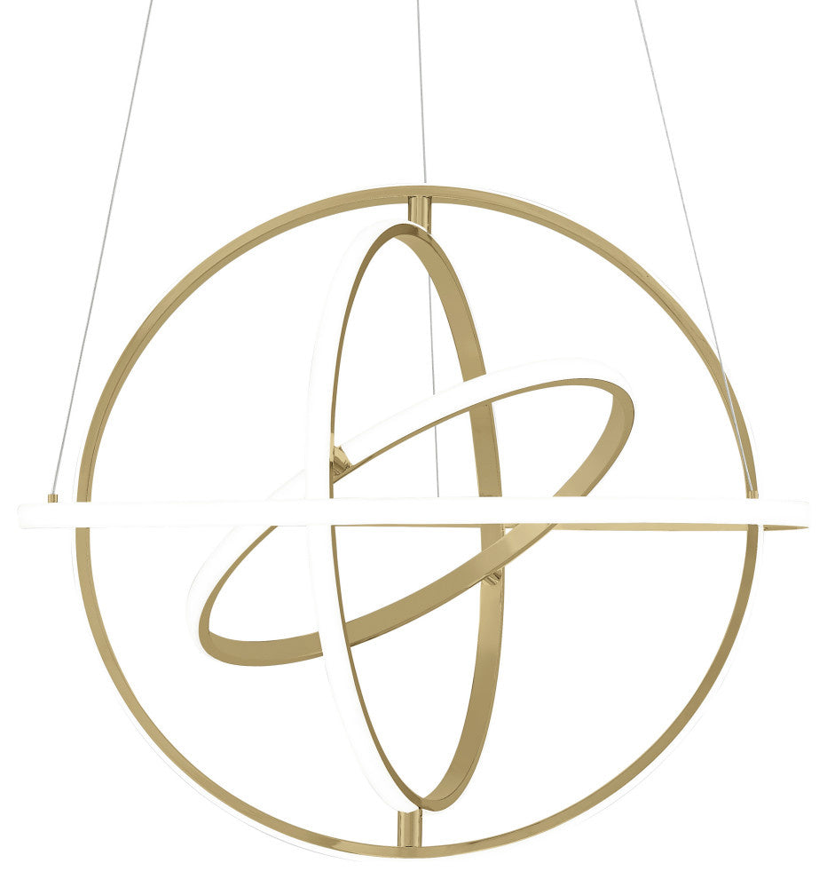 Finesse Decor Oxford LED Chandelier, Adjustable, Sandy Gold, Metal, Model CH-010-G