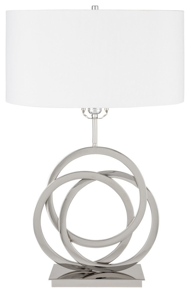 1-Light chrome circles Table Lamp, USB charger(D0102HgE4DY)