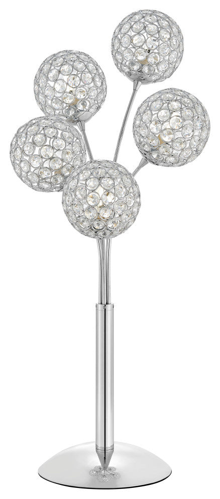 5-Lights Thailand crystal Domes Table Lamp, Integrated LED, Dimmable(D0102HgE4KV)