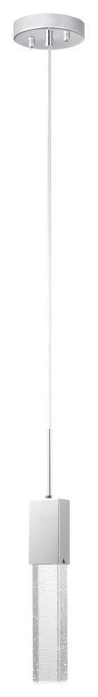 Finesse Decor Modern Single Pendant Light, Chrome, Metal, Model FN-1134