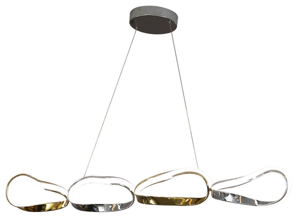 4 Links Horizontal Prague chandelier, Dimmable Adjustable gold and chrome(D0102HgE4QU)