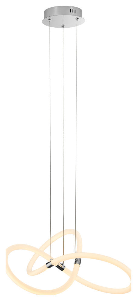 Finesse Decor Daisy LED Adjustable Chandelier - Chrome, Acrylic, White, Model CH-01155-C