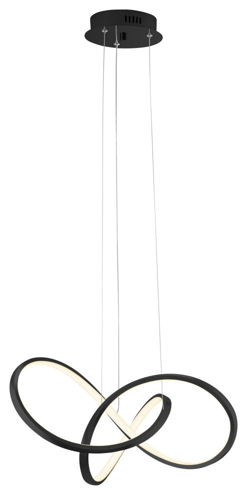 Knotted Led Dimmable Chandelier - Black