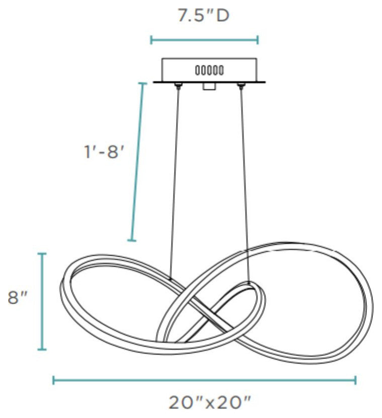 Knotted Led Dimmable Chandelier - Black