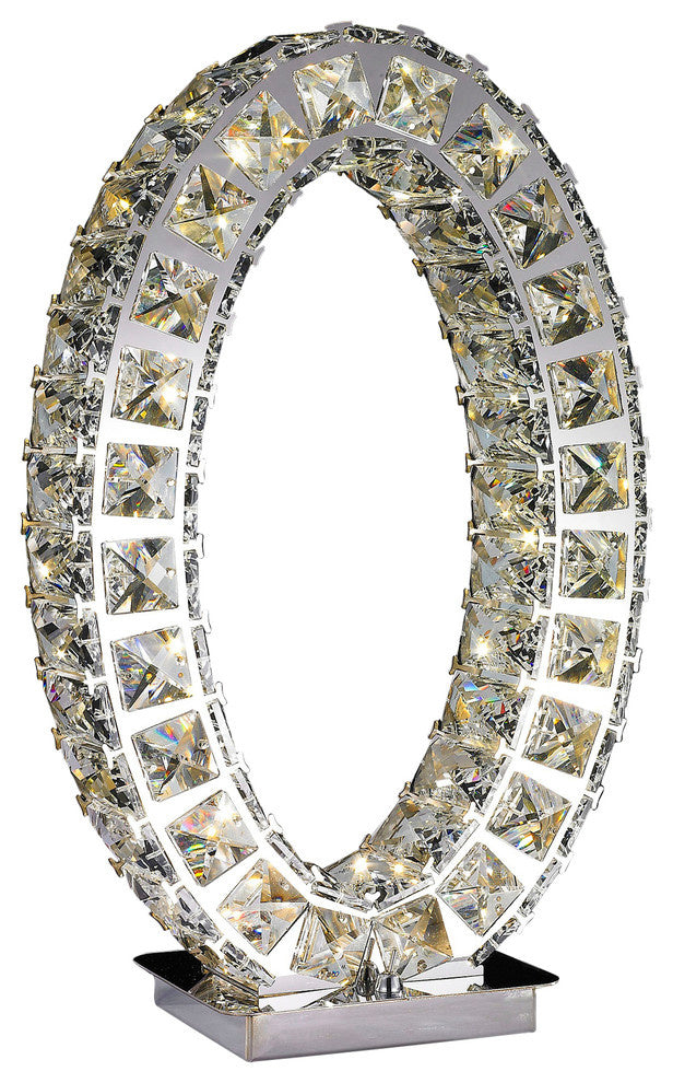 Finesse Decor Functional Chrome And Crystal Carousel Extravaganza Living Room Decor Led Table Lamp