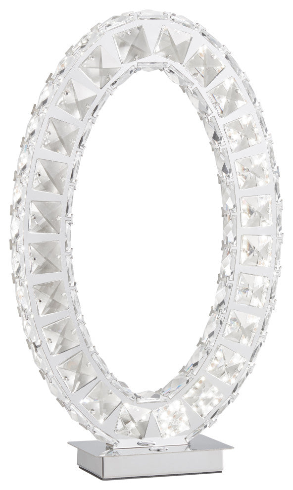 Finesse Decor Functional Chrome And Crystal Carousel Extravaganza Living Room Decor Led Table Lamp