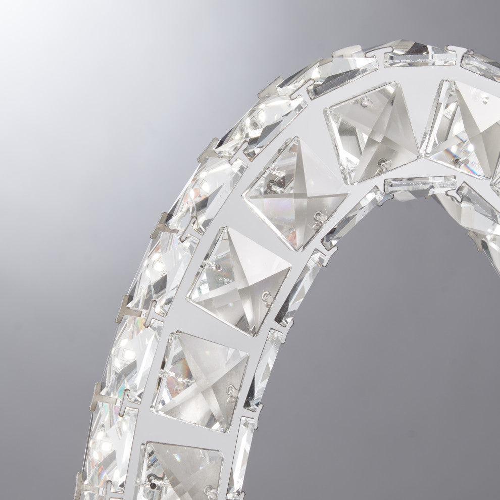 Finesse Decor Functional Chrome And Crystal Carousel Extravaganza Living Room Decor Led Table Lamp