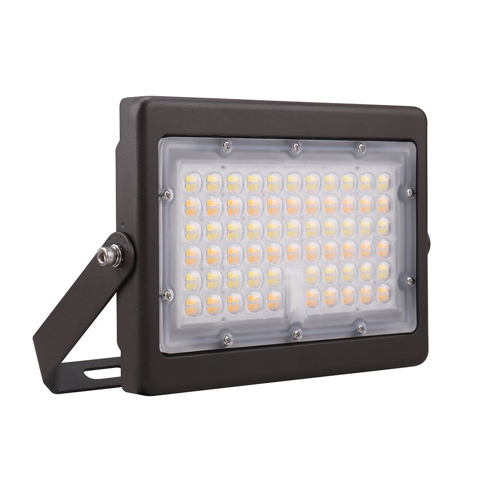 ATLAS 2nd gEN  LED Flood Light  80 Watt  10880 Lumens  Adjustable ccT 3000K-4000K-5000K  120V-277V  U Shaped Bracket  Bronze Hou