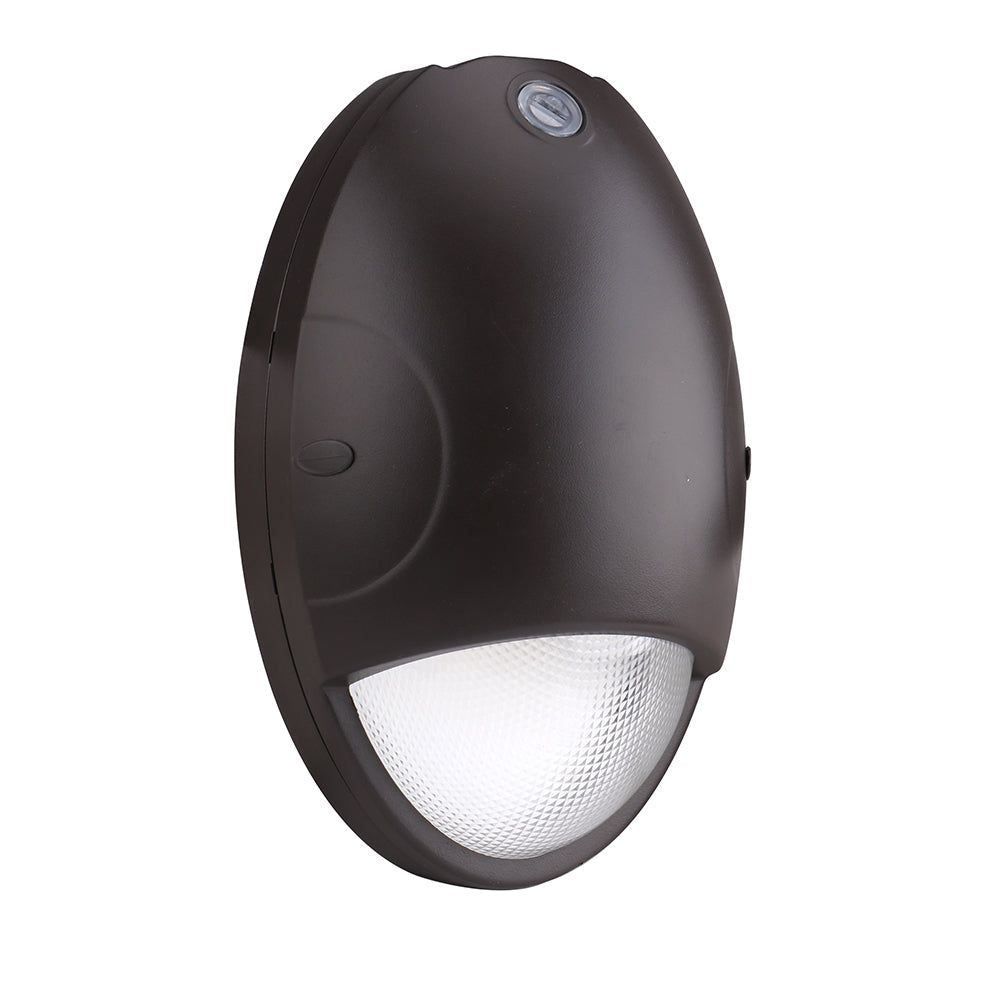 LEAD  LED Mini Wall Pack  15 Watt  2010 Lumens  5000K  120V-277V  Bronze Housing  Built-in Battery Backup 5W-90min  IP65  UL & D