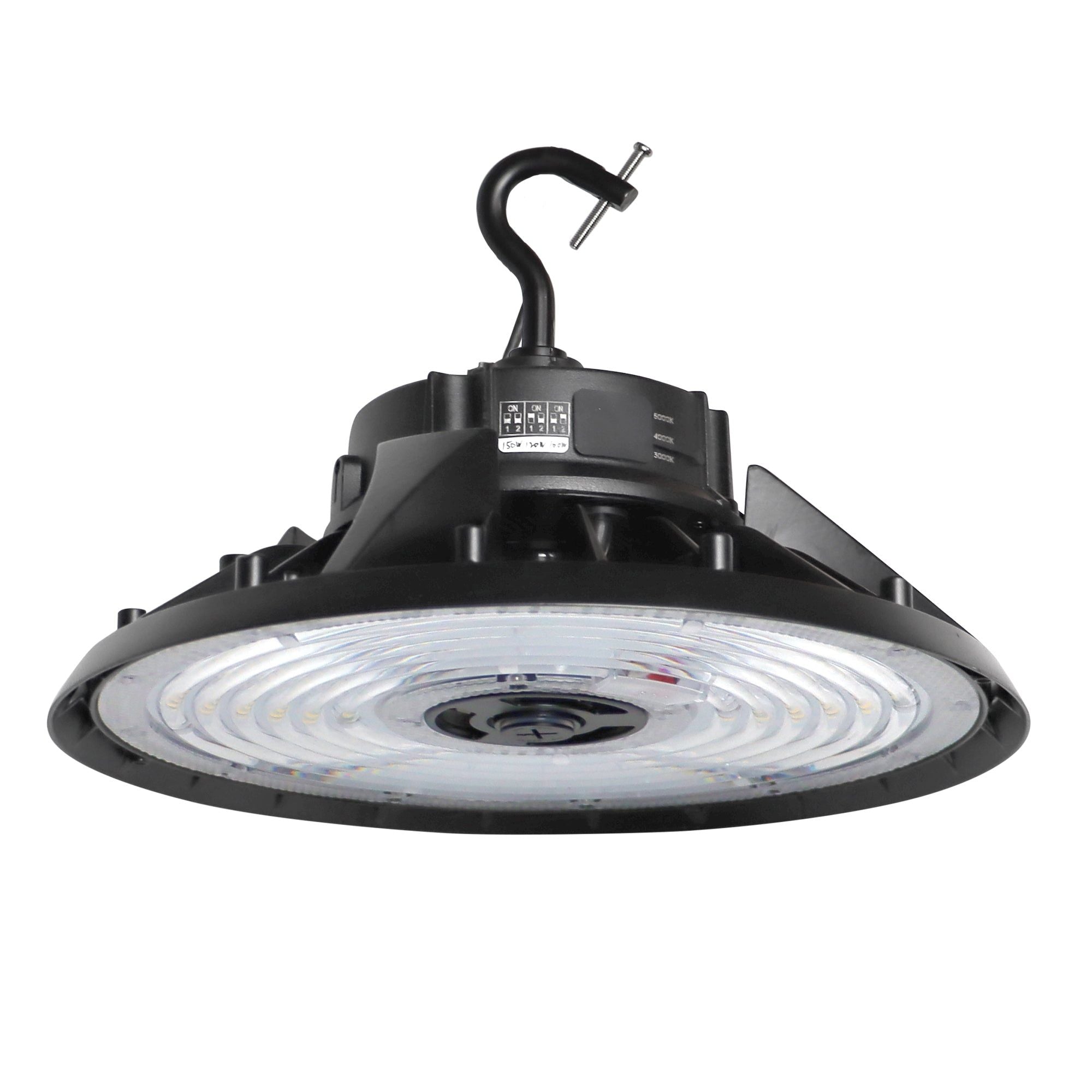 ARcADIA 3rd gEN  LED UFO Fixture  Adj Watt 100W120W150W  22500 Lumens  5000K  120V-277V  Black Housing  IP65  UL & DLc Listed(D0