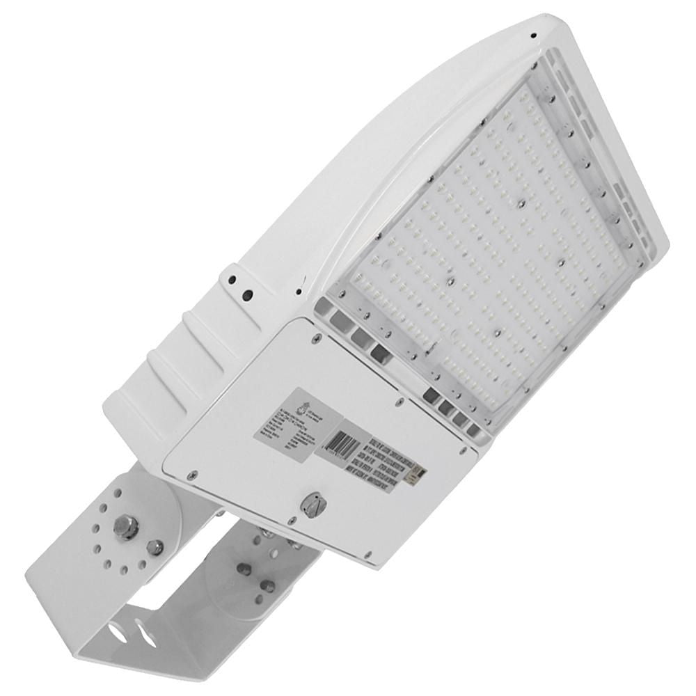LED Area Light | 150 Watt | 19800 Lumens | 5000K | Yoke Mount | White Housing | i9 Series | Parking Lot Light | Street Light(D01