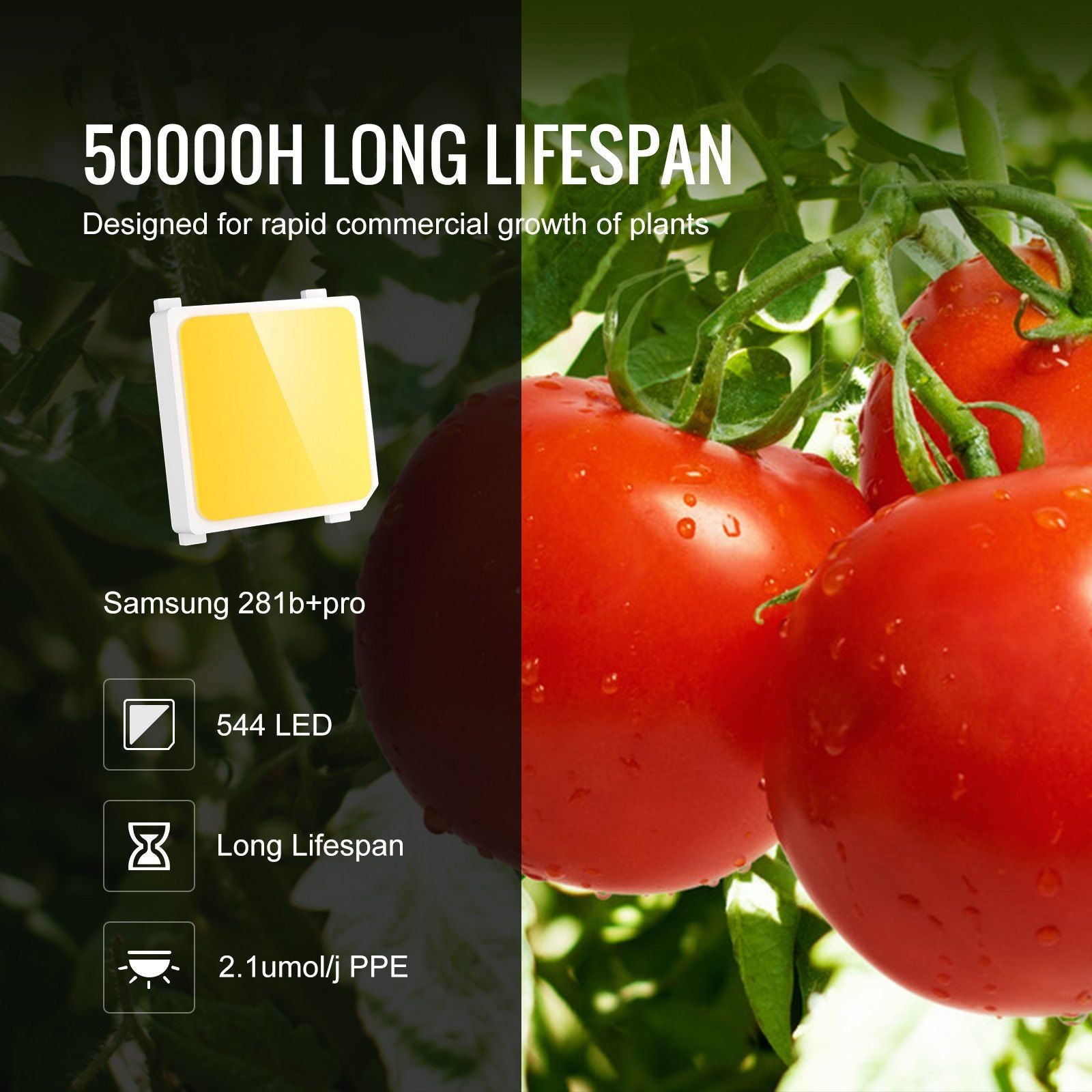 Vevor Led Grow Light, 200W Full Spectrum Dimmable, High Yield Growing Lamp, Samsung 281B+Pro Chips For Indoor Plants Growing, Daisy Chain Driver, 2X4/3X3 Ft Grow Tent Black