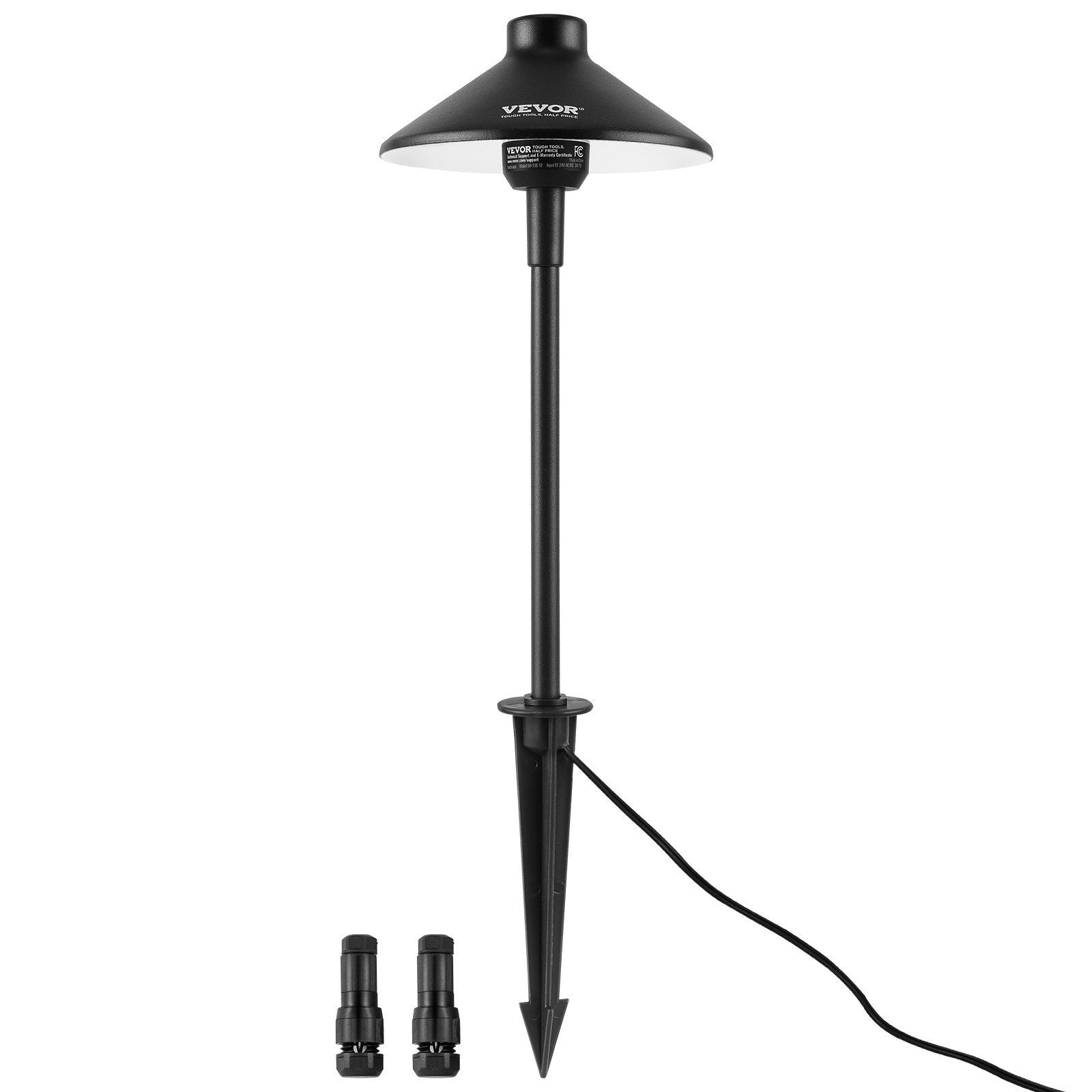 Vevor 12 Pack Low Voltage Landscape Path Lights, 3W 210Lm 12V-24Vac/Dc Outdoor Led Pathway Lighting, 3000K Warm White Walkway Lights With Quick Connectors, Ip66 Waterproof For Yard Garden Sidewalk