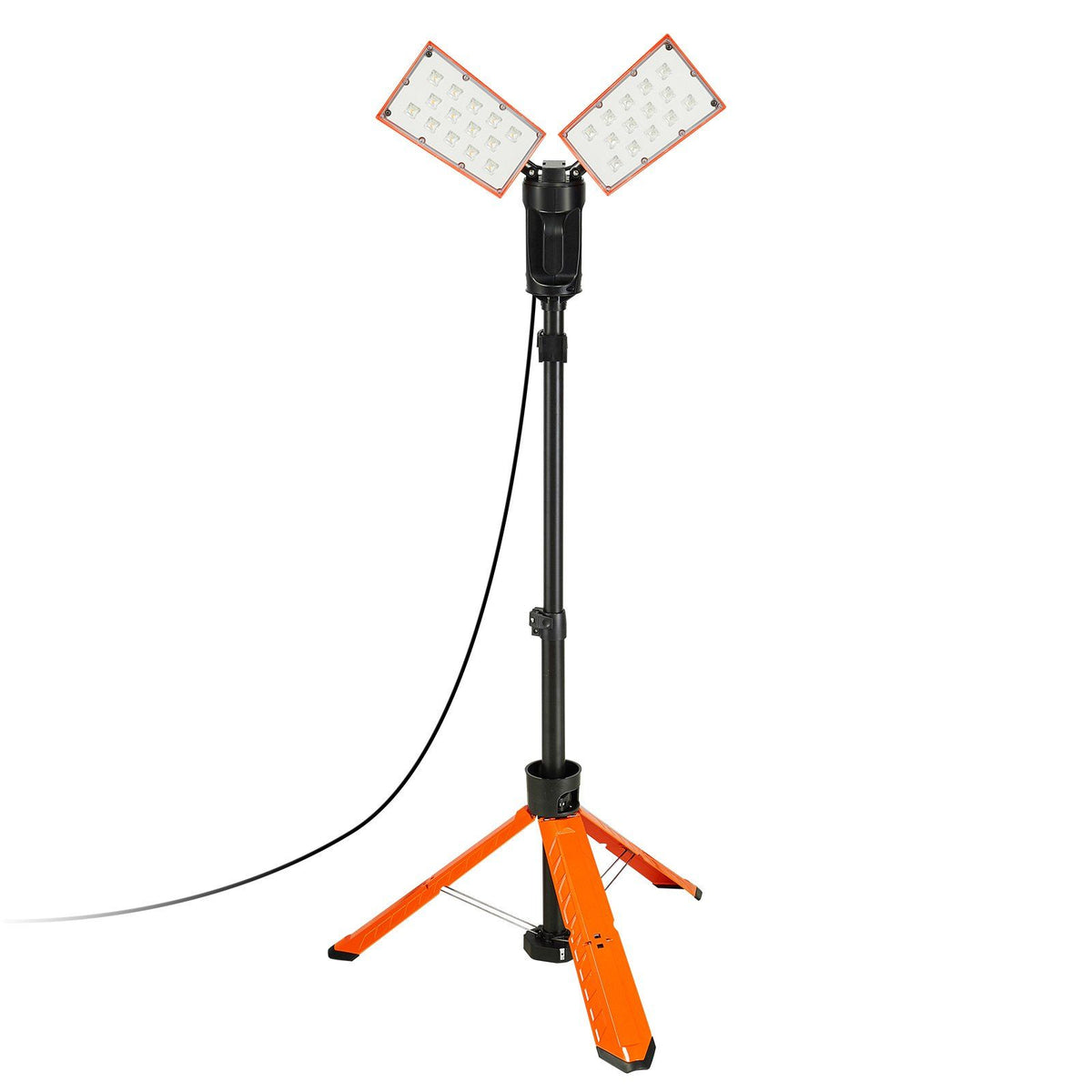 VEVOR Led Work Light, 10000 lm Led Light Stand, 2 x 50W Dual Head Work lights with stand, 27.6''-70'' Height Adjustable, with Fo