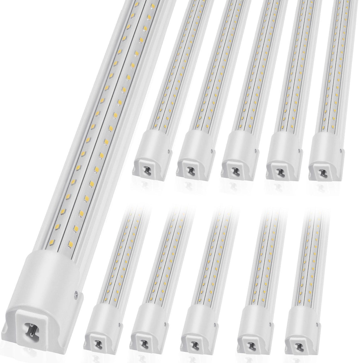 VEVOR 10 Pack LED Shop Light, 4 FT, 40W Linkable Shop Light Fixture, 5000 LM Ceiling Lights 59 in Power Cords with ON/OFF Switch